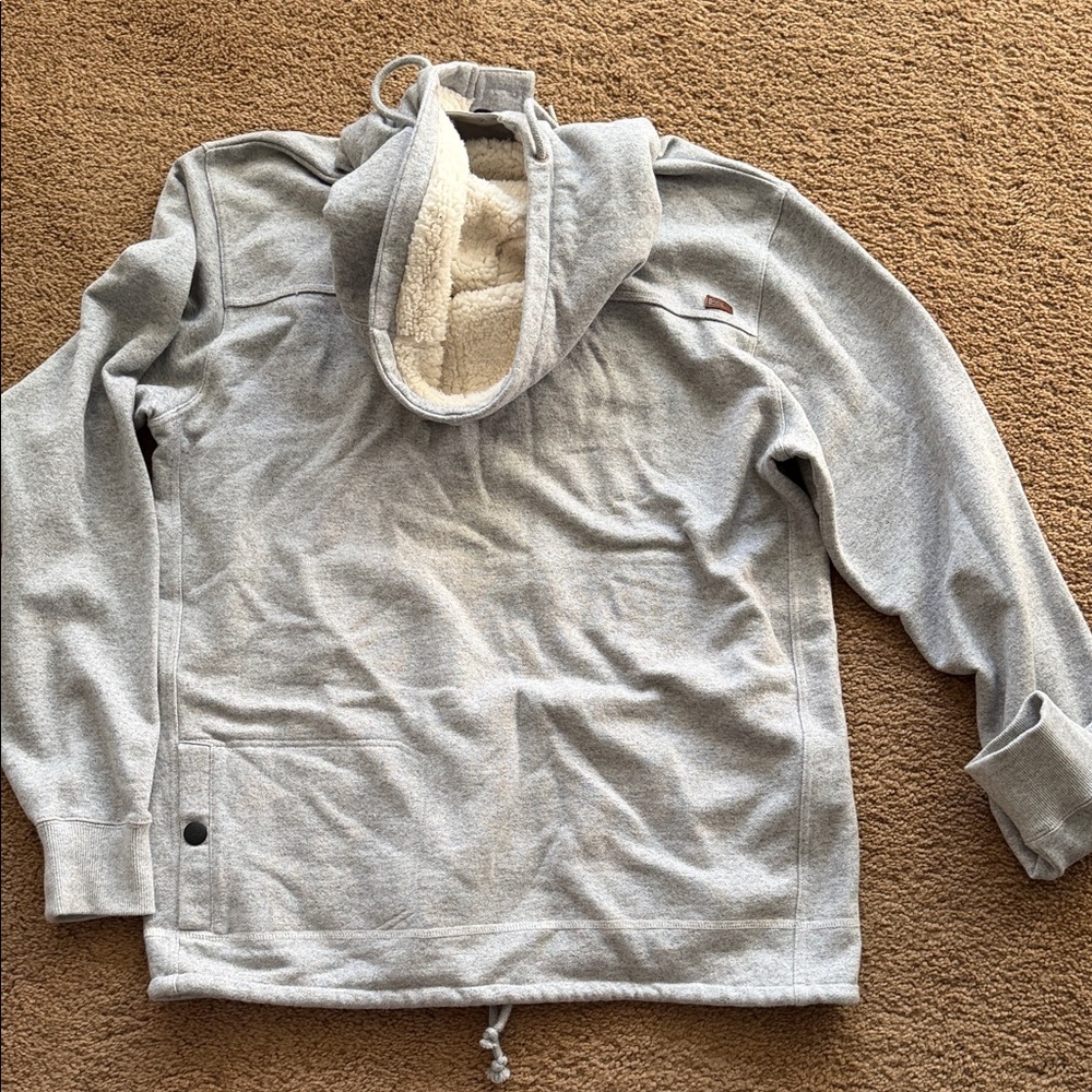 Billabong Heather Gray Sherpa-Lined Hooded Pullover - Picture 9 of 11